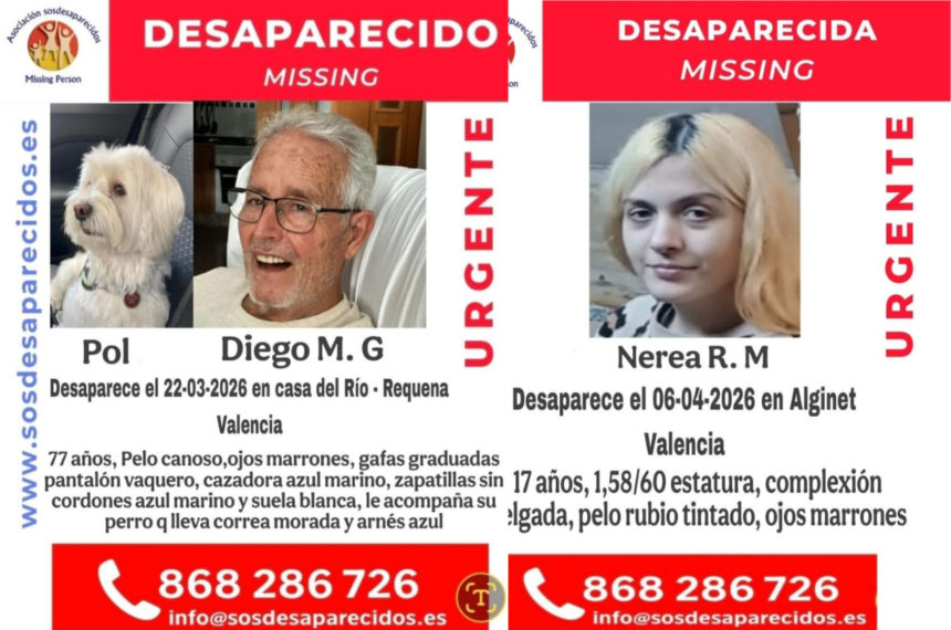 ALERTA CIUTADANA: Busquen un home de 77 anys desaparegut amb el seu gos a Requena i una menor a Alginet