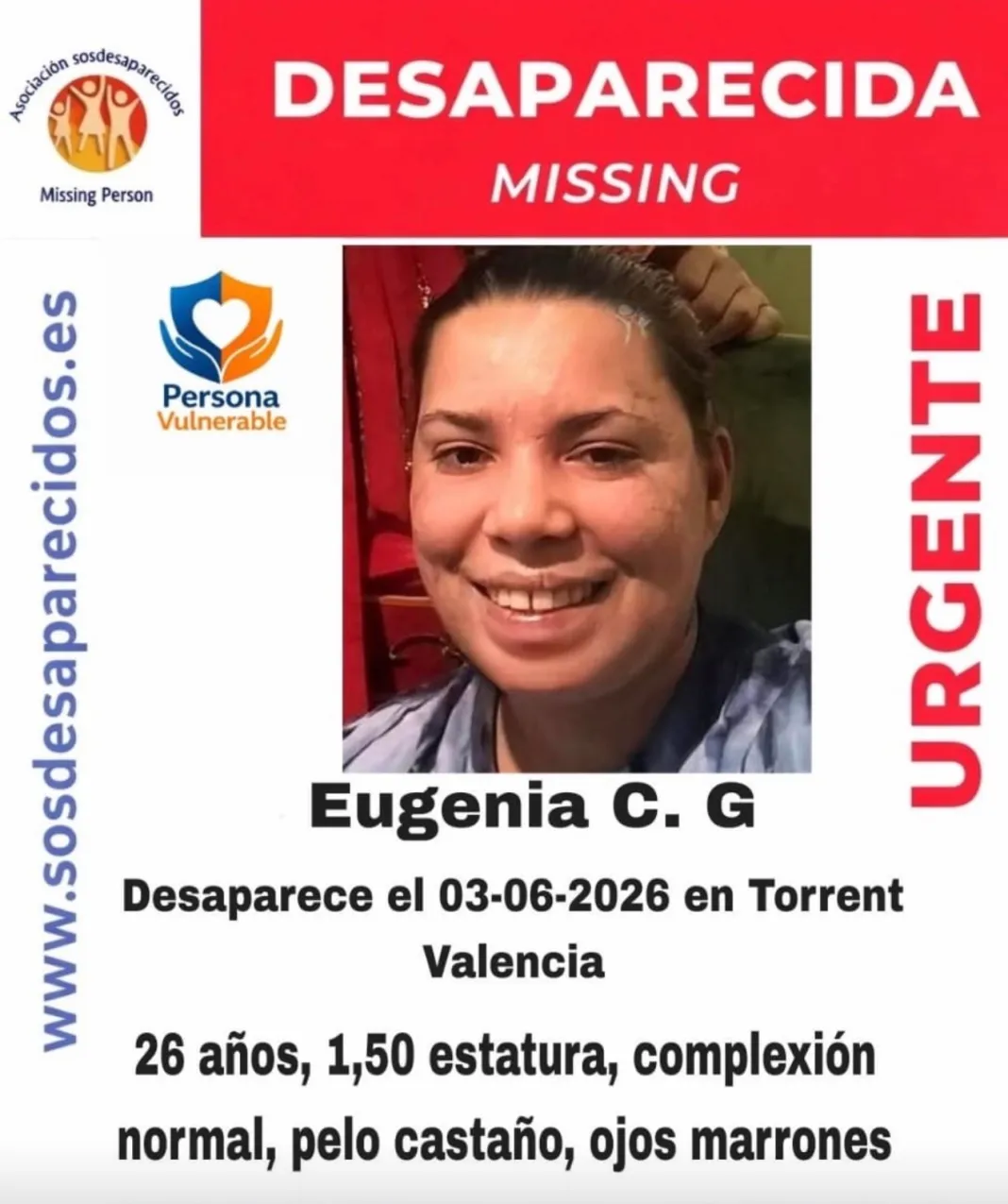 Busquen Eugenia C. G., una jove de 26 anys desapareguda a Torrent