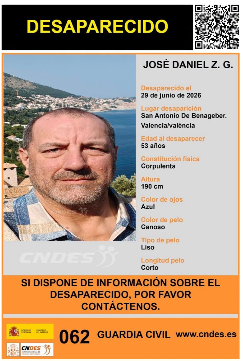 Crida urgent a Sant Antoni de Benaixeve per a localitzar un veí de 53 anys desaparegut