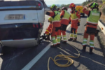 Quatre vehicles implicats en un aparatós accident a l'A-3 a l'altura de Bunyol