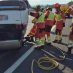 Quatre vehicles implicats en un aparatós accident a l'A-3 a l'altura de Bunyol