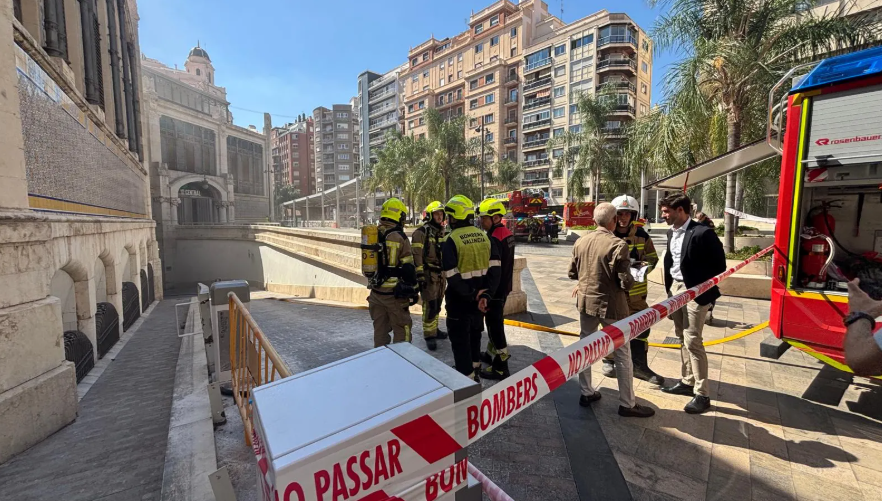 desalojo, incendio, mercado central, sótano, Valencia ciudad