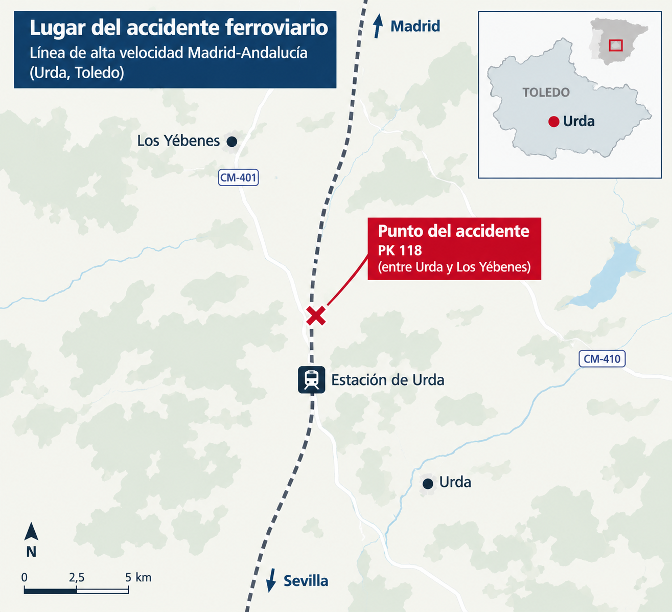 Accident de tren a Toledo: deu morts en xocar un AVE i un Iryo