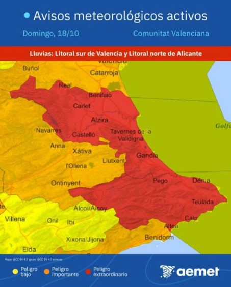 Foco crítico en la comarca de la Safor, Dénia y la comarca de Valencia
